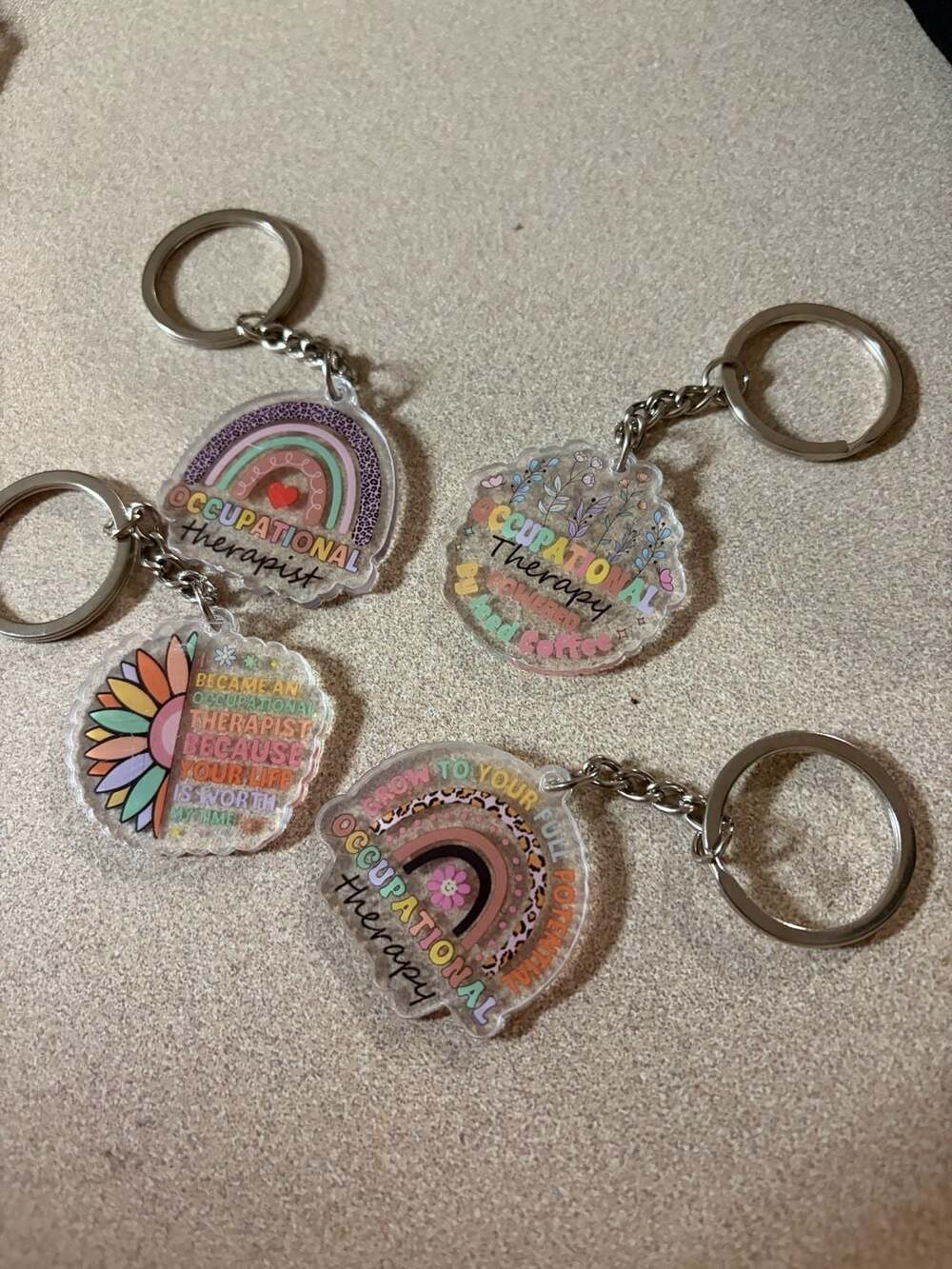 Set of 4 Occupational Therapist Acrylic Keychains